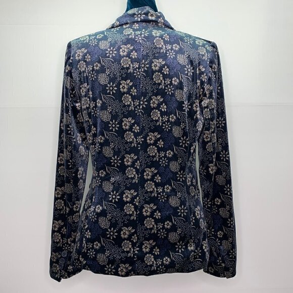 Carolina Belle Blazer Size XS Blue Velvet Floral NWT - Picture 11 of 11